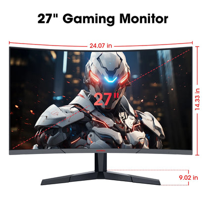 27 Inch Curved Gaming Monitor, 180Hz FHD Computer Monitors, 99% Srgb, Adaptive-Sync, 27E6CA